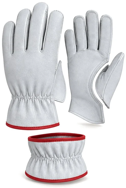 Exploded view of the goat grain driver glove showing each part