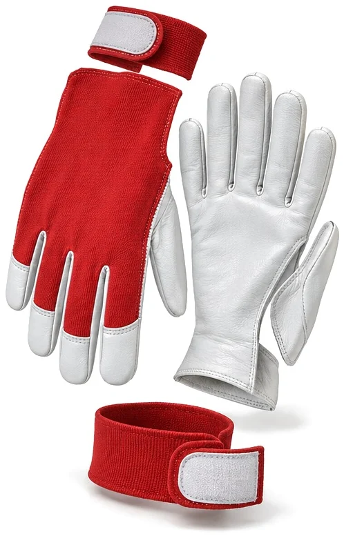Exploded view of the goat grain / cotton assembly glove showing each part