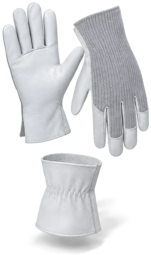 Exploded view of the sheep grain / rib back glove showing each part